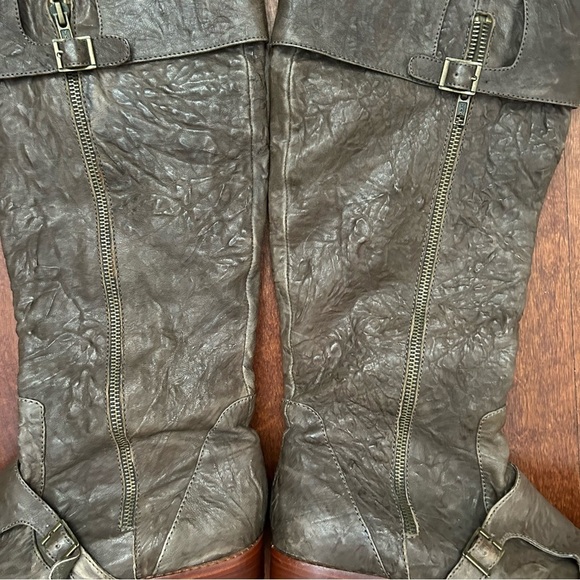 Gee Wawa Anthropologie Whimsigoth Green-ish Brown Monk Strap Boots, Size 10 - Picture 12 of 16